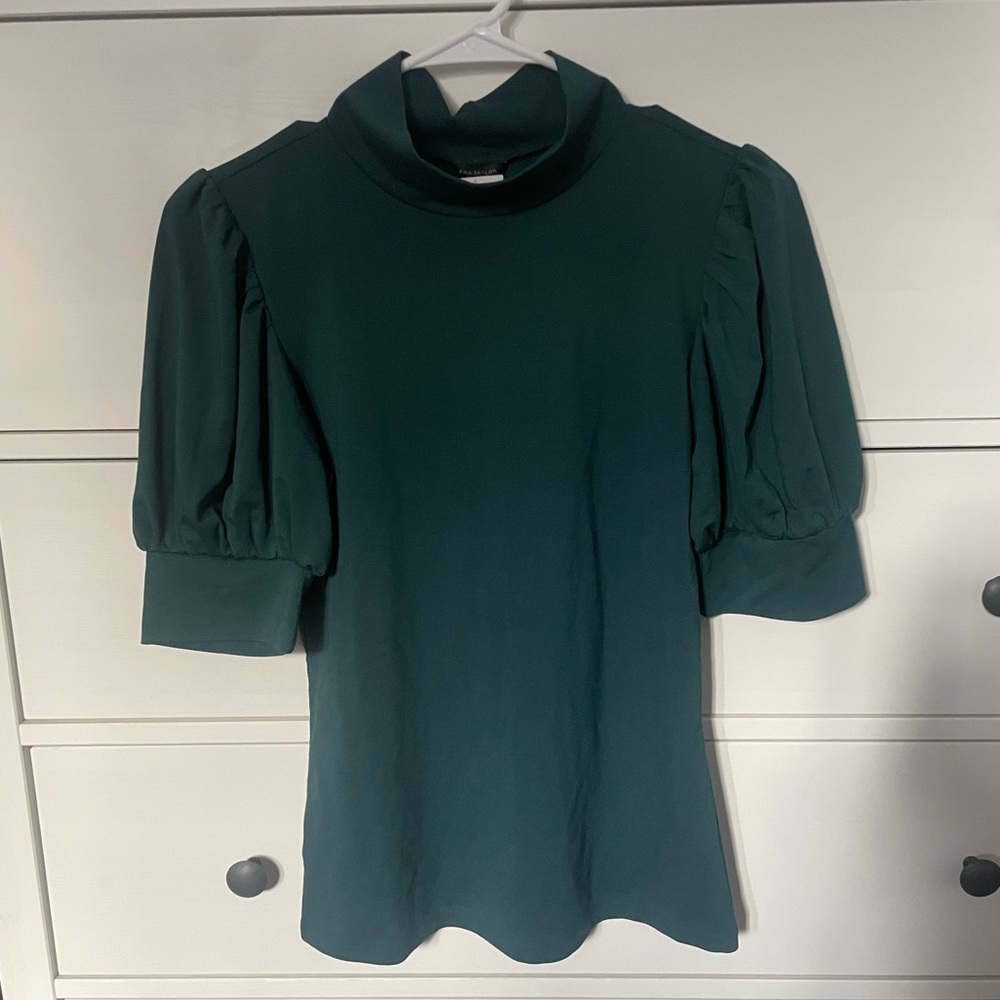 Ann Taylor Puff Sleeve Mockneck Top - Picture 3 of 7